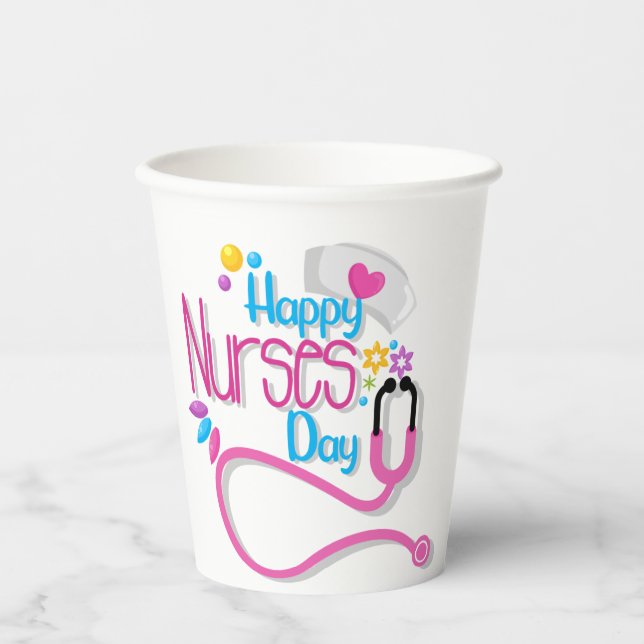 Vasos De Papel Feliz Día de las Enfermeras Café Mug (Anverso)