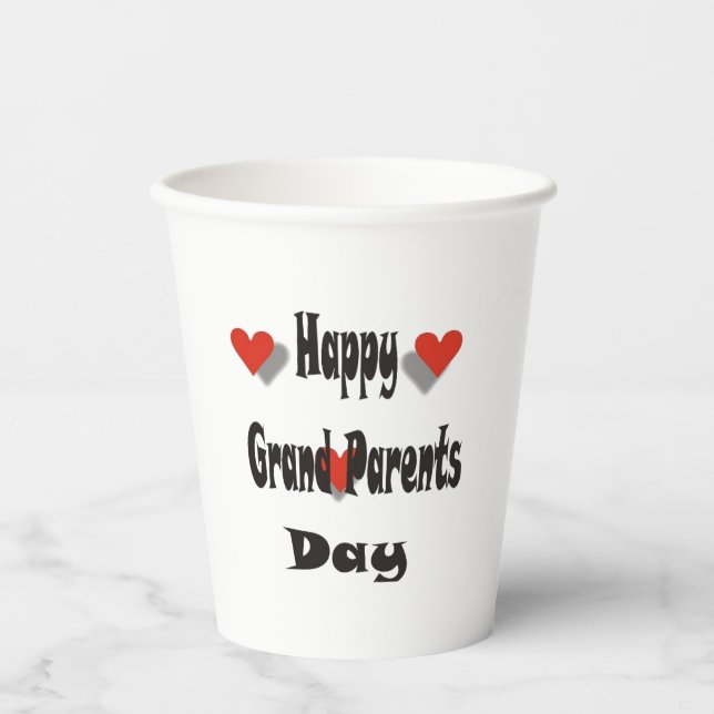 Vasos De Papel Feliz Día de los Grandes Padres (Anverso)