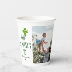 Vasos De Papel Feliz Día de San Patrick, foto de la familia Shamr