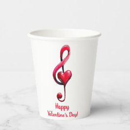 Vasos De Papel Feliz Día de San Valentín Música de Amor