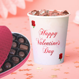 Vasos De Papel Feliz Día de San Valentín suave pastel Fiesta de r