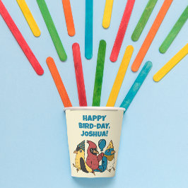Vasos De Papel Feliz Día del Ave Personalizado Aves tema Cumpleañ