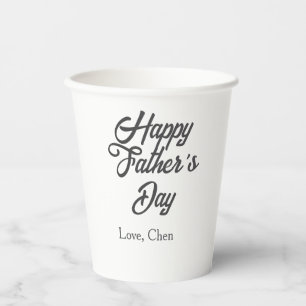 Vasos De Papel Feliz día del padre gris nombre amor mejor papá de