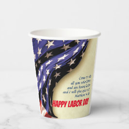 Vasos De Papel FELIZ DÍA LABORAL Bandera estadounidense