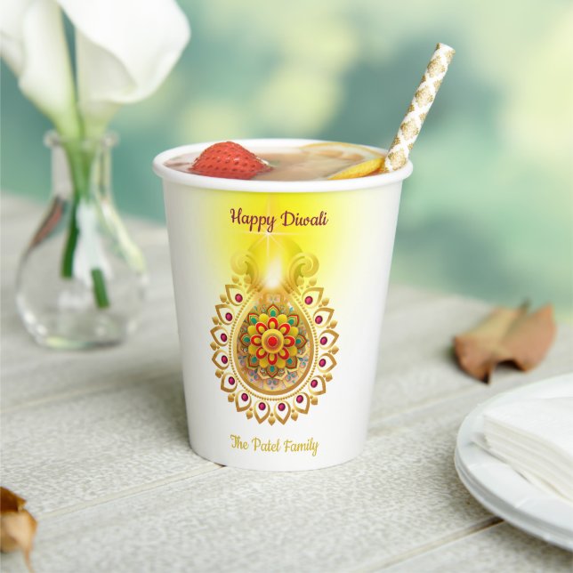 Vasos De Papel Feliz Diwali (in situ)