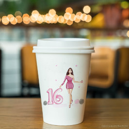 Vasos De Papel Feliz dulce dieciséis, cumpleaños 16