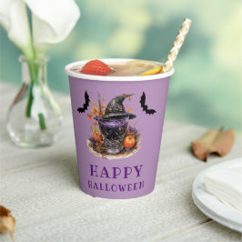 Vasos De Papel Feliz Fiesta de Halloween tomando cóctel