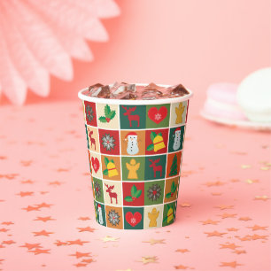 Vasos De Papel Feliz Fiesta de Navidad Alimentos Artículos dispon