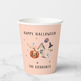 Vasos De Papel Feliz Fiesta de Personalizado familiar de Hallowee