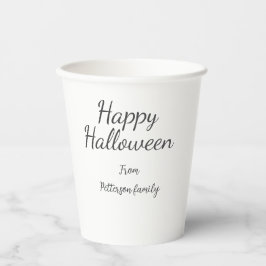 Vasos De Papel Feliz Halloween agregar nombre de familia caligraf