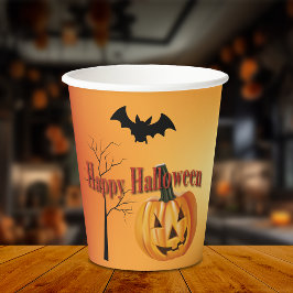 Vasos De Papel Feliz Halloween Jack O' Lantern