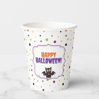 Vasos De Papel Feliz Halloween Murciélago Vampiro Lindo Lunares E