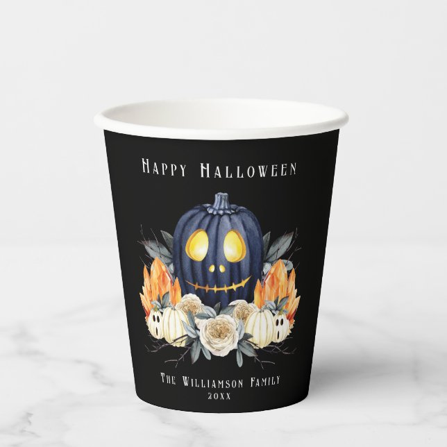 Vasos De Papel Feliz Halloween Spooky Samhain Pumpkins Crystals (Anverso)