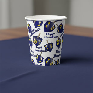 Vasos De Papel Feliz Hanukkah Spinning Dreidel