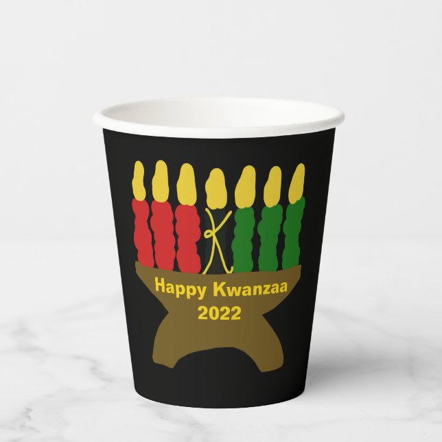 Vasos De Papel Feliz Kwanzaa (Anverso)