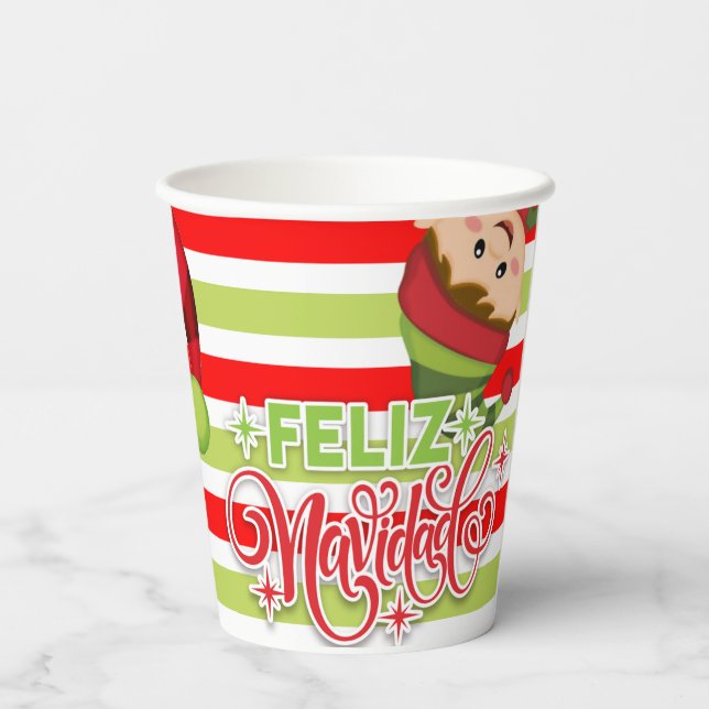 Vasos De Papel "Feliz Navidad" (Reverso )