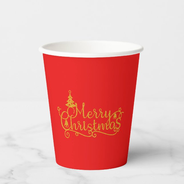 Vasos De Papel Feliz Navidad (Anverso)