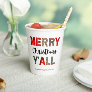 Vasos De Papel Feliz Navidad