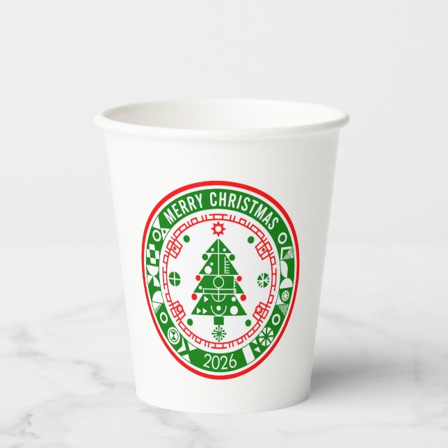 Vasos De Papel Feliz Navidad (Anverso)