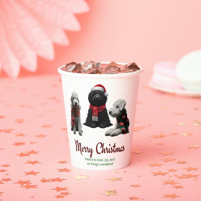 Vasos De Papel Feliz Navidad a los perros (in situ)