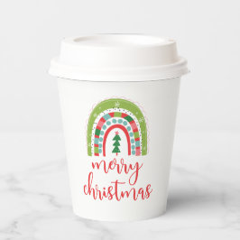 Vasos De Papel Feliz Navidad Arcoíris
