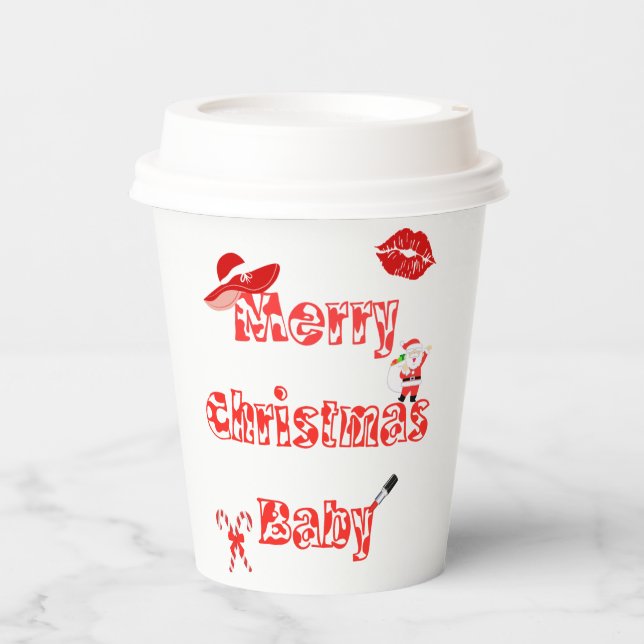 Vasos De Papel Feliz Navidad Bebé (Anverso)