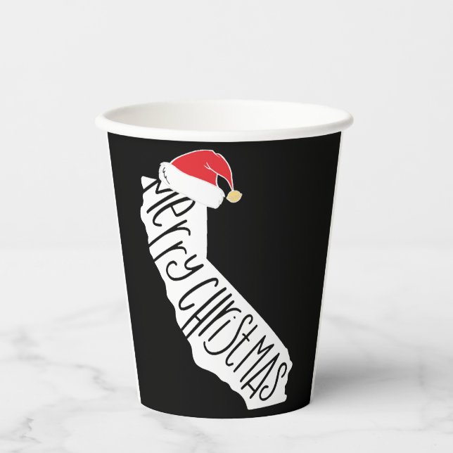Vasos De Papel Feliz Navidad California (Anverso)