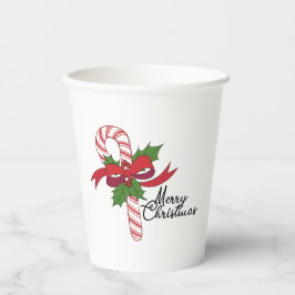 Vasos De Papel Feliz Navidad Candy Cane