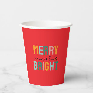Vasos De Papel Feliz Navidad Clásico Único Minimalista Sencillo