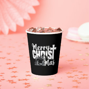 Vasos De Papel Feliz Navidad Cristiana Navidad Jesús Familia 