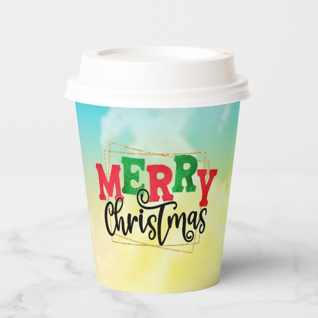 Vasos De Papel Feliz Navidad enmarcado-80716 (Anverso)