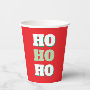 Vasos De Papel Feliz Navidad HoHoHo Fiesta Llanura Minimalista