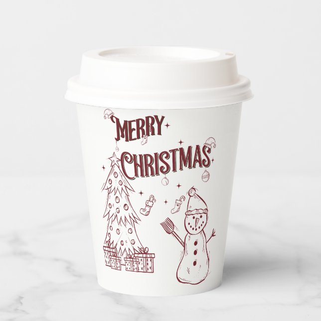 Vasos De Papel Feliz Navidad juguetona (Anverso)