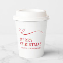 Feliz Navidad moderno blanco simple rojo