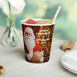 Vasos De Papel Feliz Navidad Santa Claus Holidays Personaliza