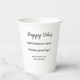 Vasos De Papel Feliz Navidades de vibraciones saludos de vacacion