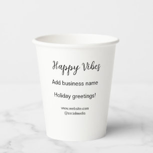 Vasos De Papel Feliz Navidades de vibraciones saludos de vacacion