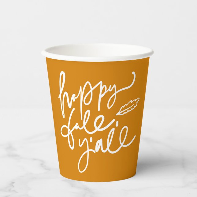 Vasos De Papel Feliz otoño (Anverso)