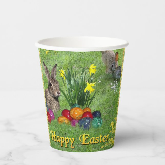 Vasos De Papel Feliz Pascua (Anverso)