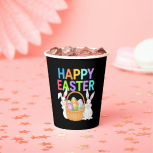 Vasos De Papel Feliz Pascua 2025 Huevos Conejo Conejito Lindo