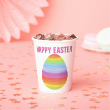 Feliz Pascua Coloridas Rayas Huevo de Pascua