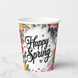 Vasos De Papel Feliz Primavera