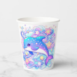 Vasos De Papel Feliz y caprichoso delfín Baby Shower