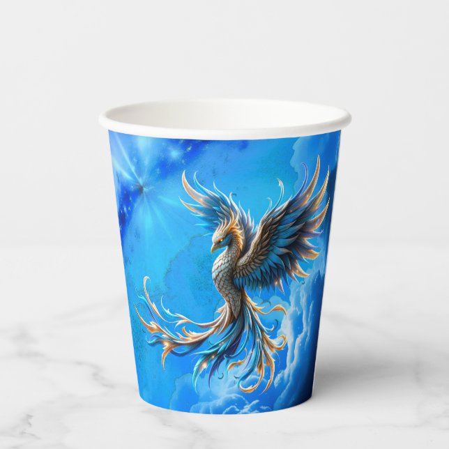 Vasos De Papel Fénix del Amanecer Zafiro (Reverso )