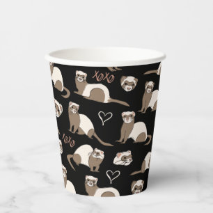 Vasos De Papel Ferrets de amor - Negro