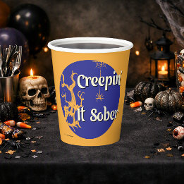 Vasos De Papel Festejando sobrio | Fiesta de Halloween sobria