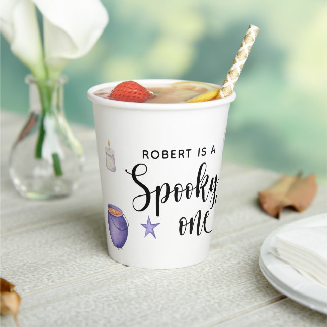 Vasos De Papel Festejo de primer cumpleaños de Spooky One Hallowe (in situ)