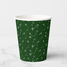 Vasos De Papel Festive Green and White Holiday Christmas