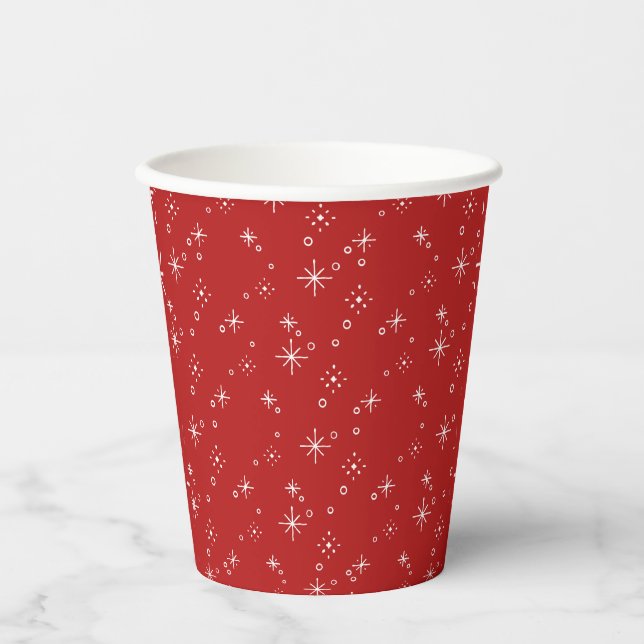 Vasos De Papel Festive Red and White Holiday Christmas (Anverso)