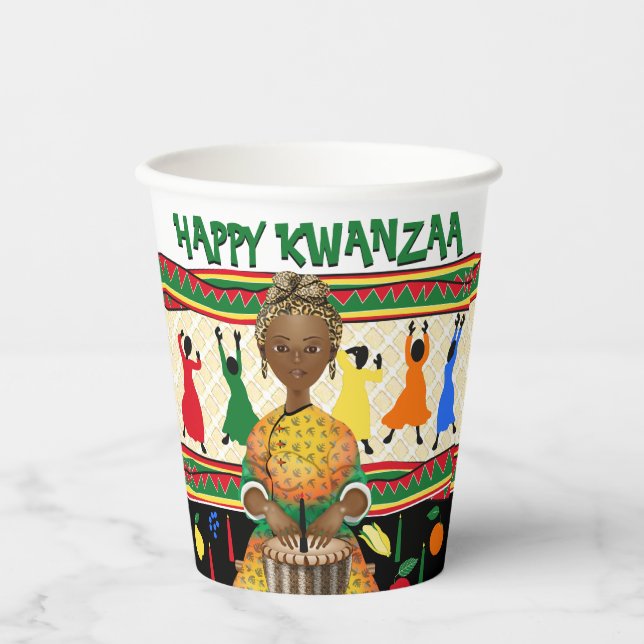 Vasos De Papel Festividad afroamericana de Kwanzaa (Anverso)